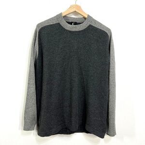 The Collection Silk Cashmere Blend Sweater Mens Large Gray Crew Neck Long Sleeve